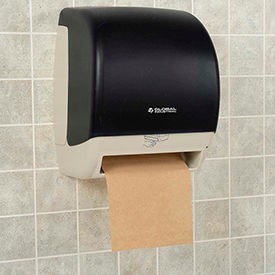 Plastic Automatic Roll Paper Towel Dispenser 8" Roll Smoke Gray/Beige