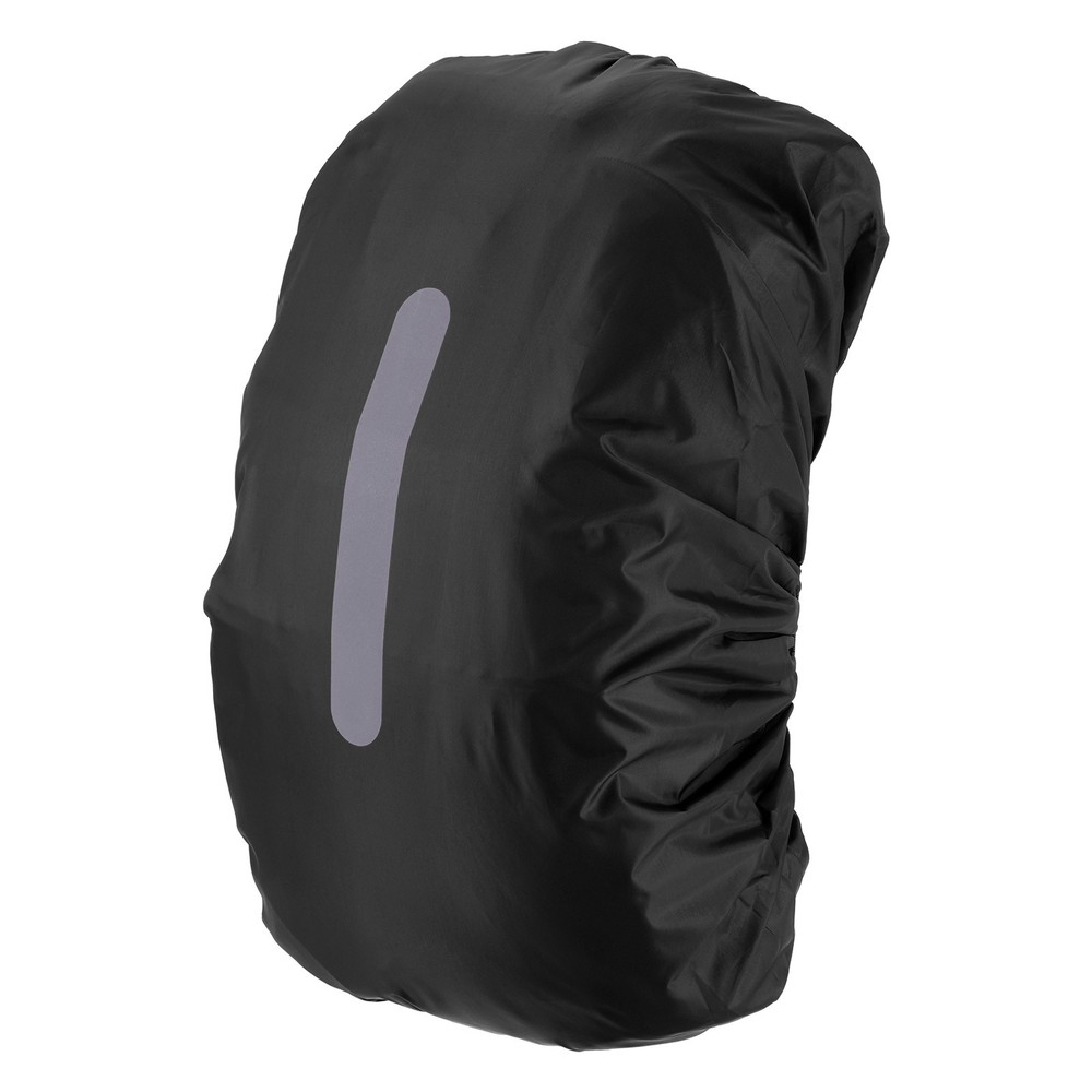 55L-65L Backpack Rain Cover with A Vertical Reflective Strap [Black]