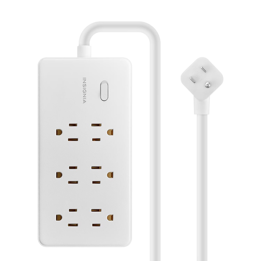 Insignia- 46 Outlet Power Strip with Power Switch - White