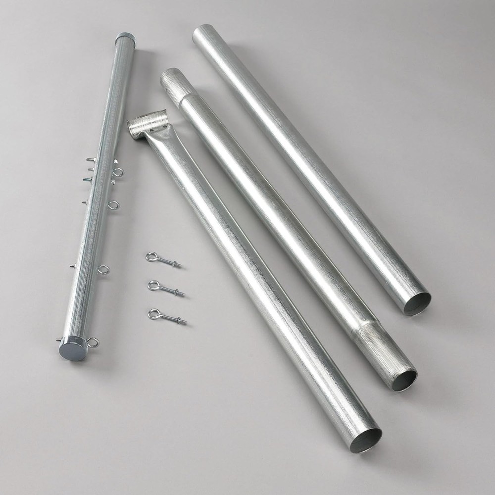 Steel Outdoor Clothesline Single T-Post Silver