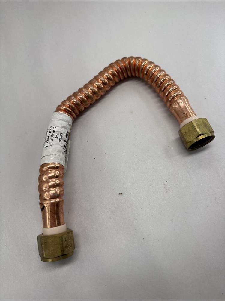 Watts Brass Corrugated Copper Water Heater Connector 3/4"FIP* 12" WFF15