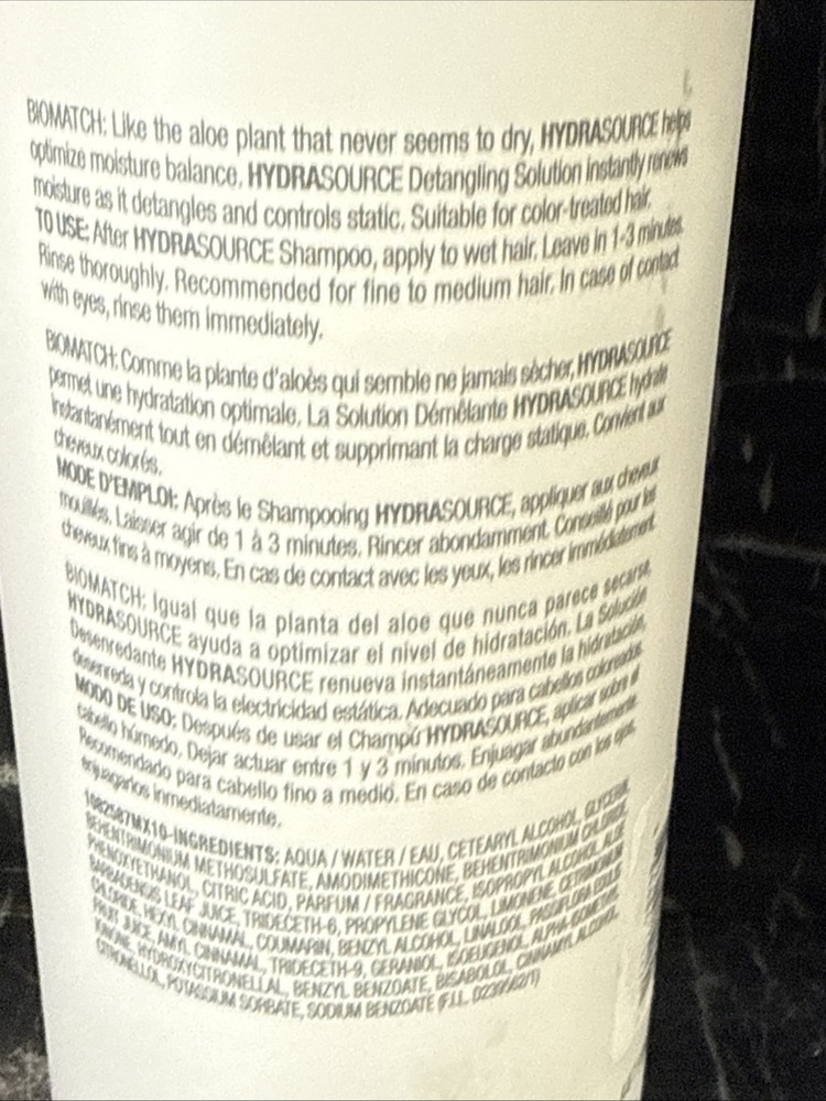 Matrix Biolage Hydra Source Detangling Solution - 33.8 fl oz NEW