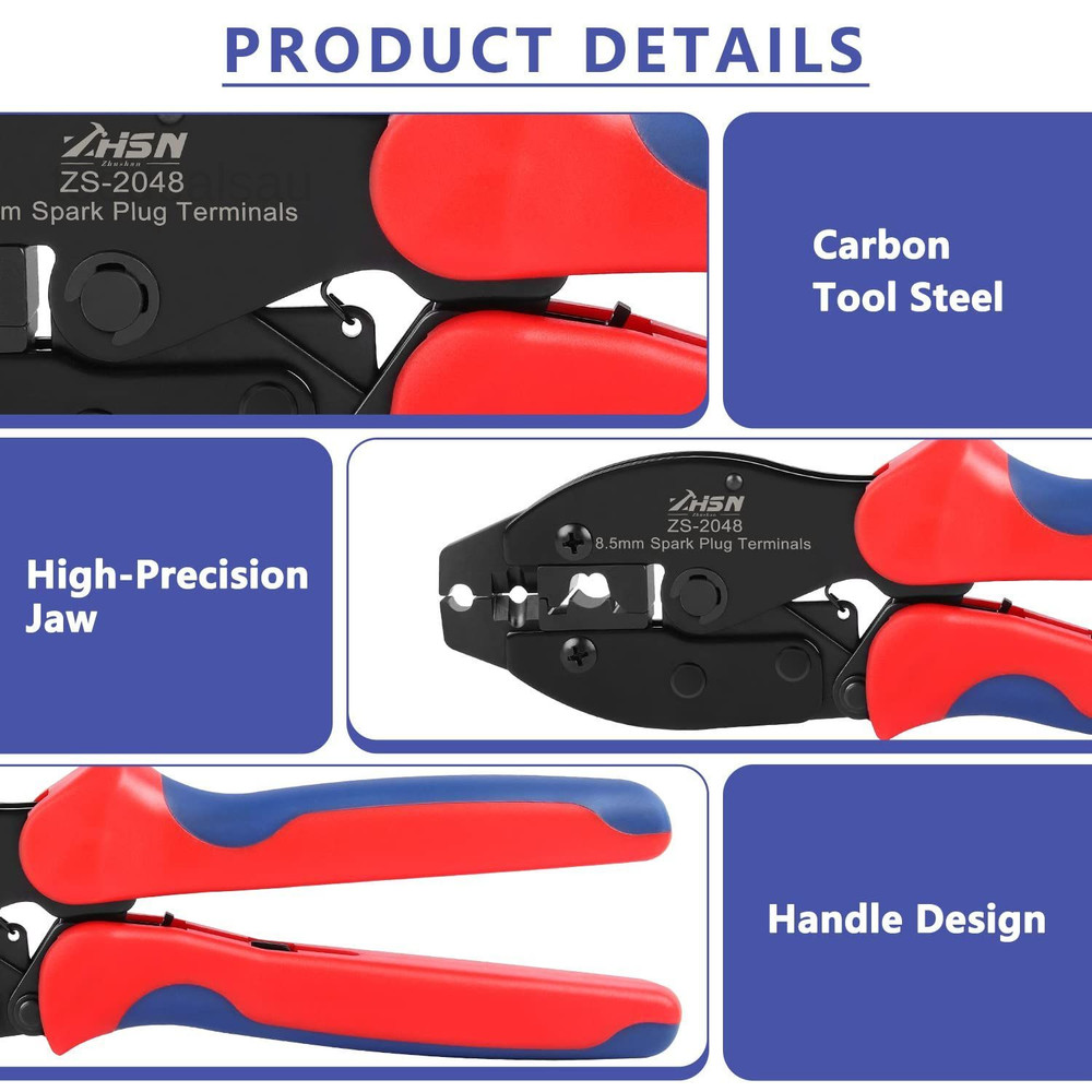 Spark Plug Wire Crimping Tool Kit – 8.5mm Ratchet Crimper for Black