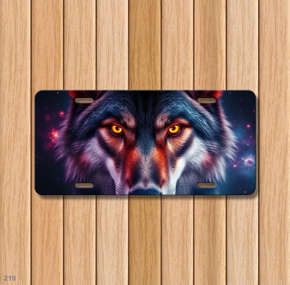 Unique Wolf License Plate Customizable Front Plate Birthday Gift