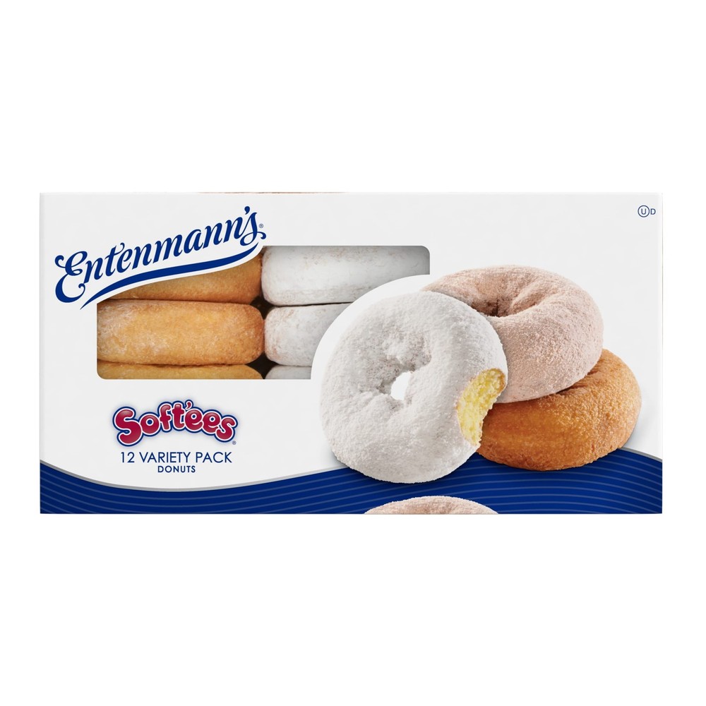 Entenmann's Soft'ees Variety Pack Donuts, 12 count, Plain Donuts, 18.5 oz