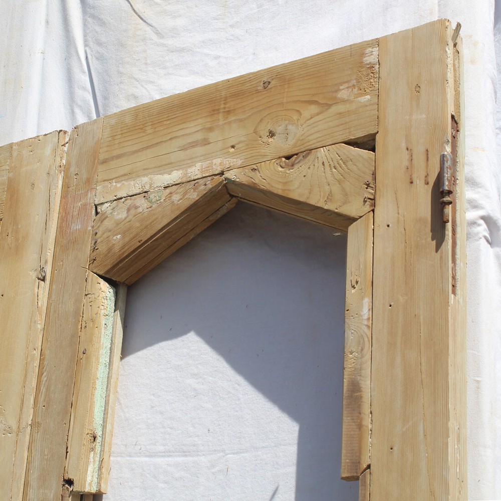 Antique 42” Double Doors with Gothic Arch Windows, NED2380