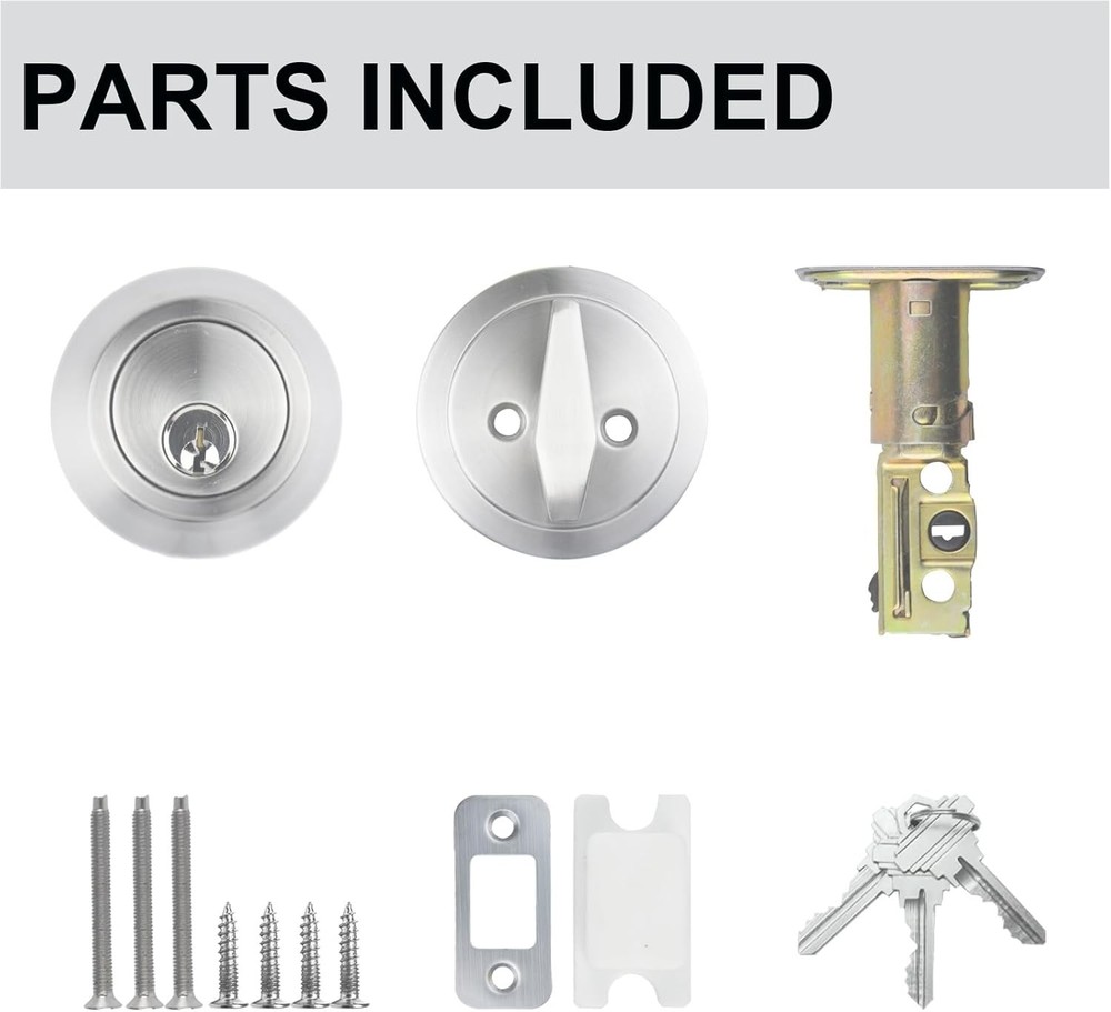 Satin Nickel Single Cylinder Deadbolt Lock - Ultimate Exterior Security Solution