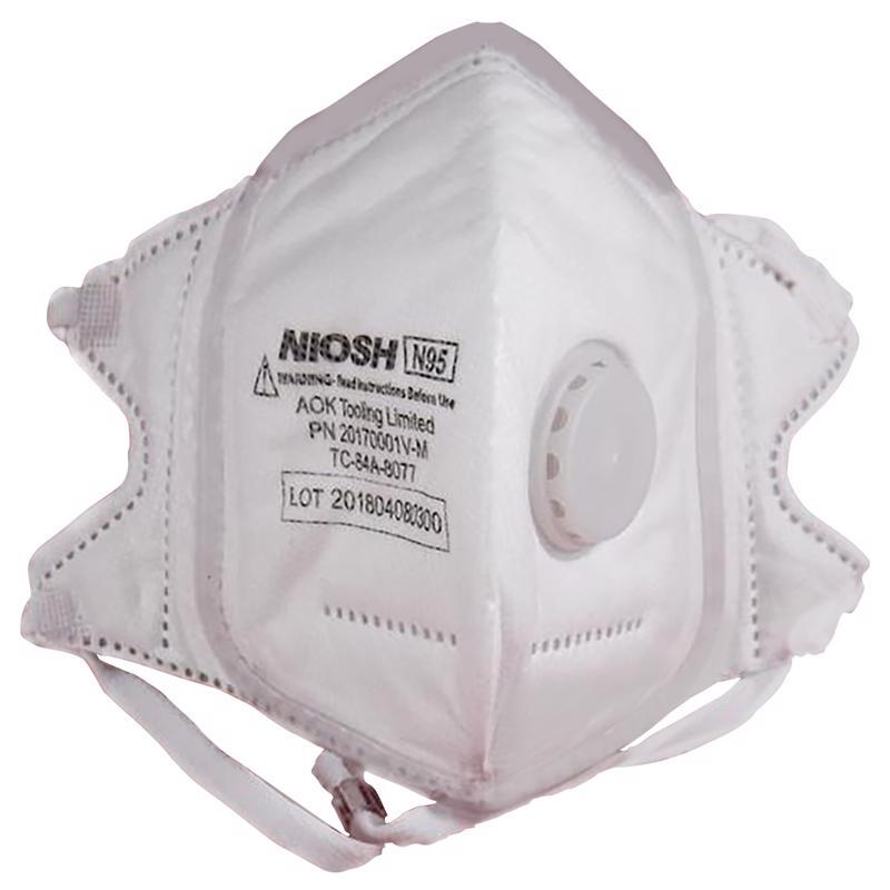 Disposable Respirator N95 Multi-Purpose V-Fold Valved White L White