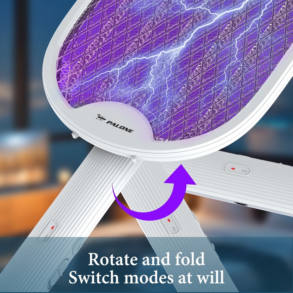 Multi functional electric mosquito swatter, handheld, wall mounted, desktop