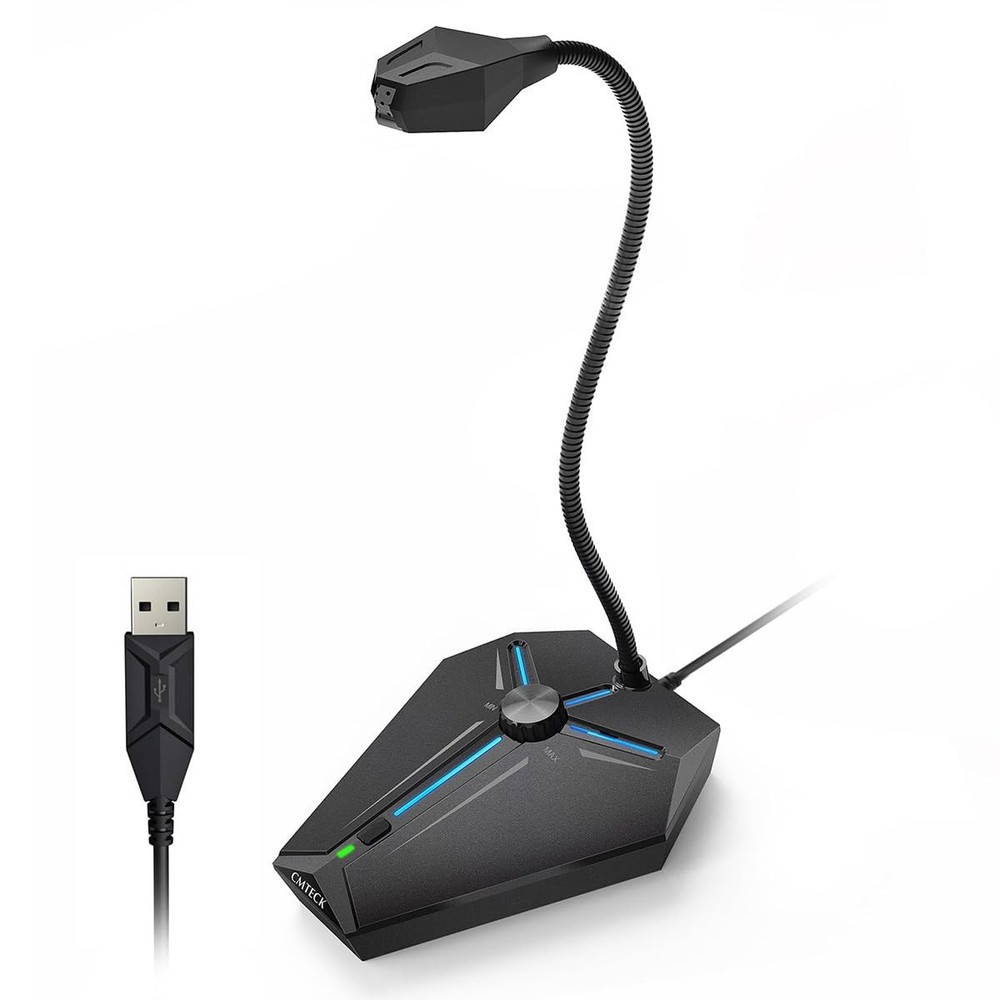 Computer Microphone, G006Plus USB Desktop Condenser PC Laptop Mic, Mute Butto...