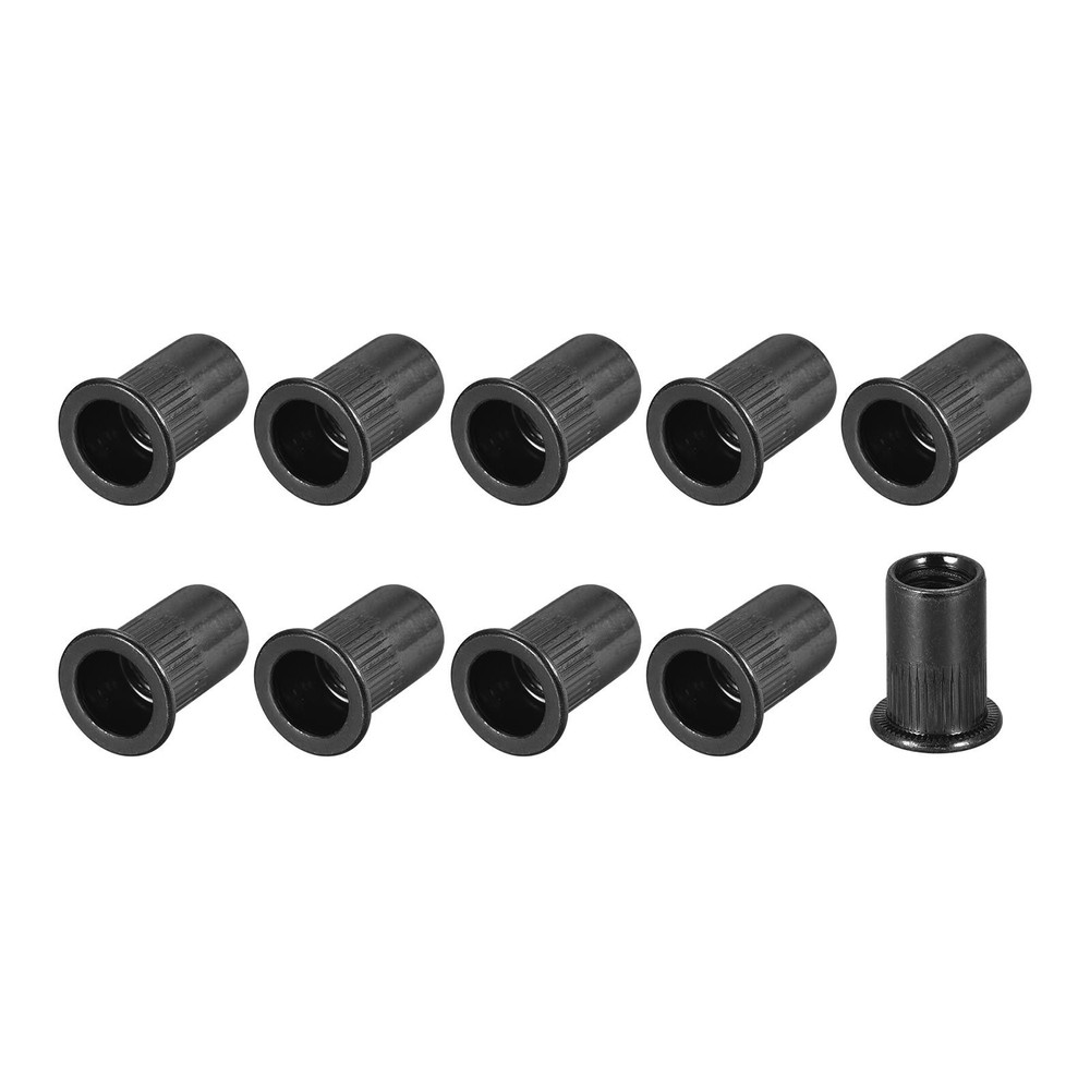 20Pcs Rivet Nuts M8 Carbon Steel Threaded Inserts Nuts Black