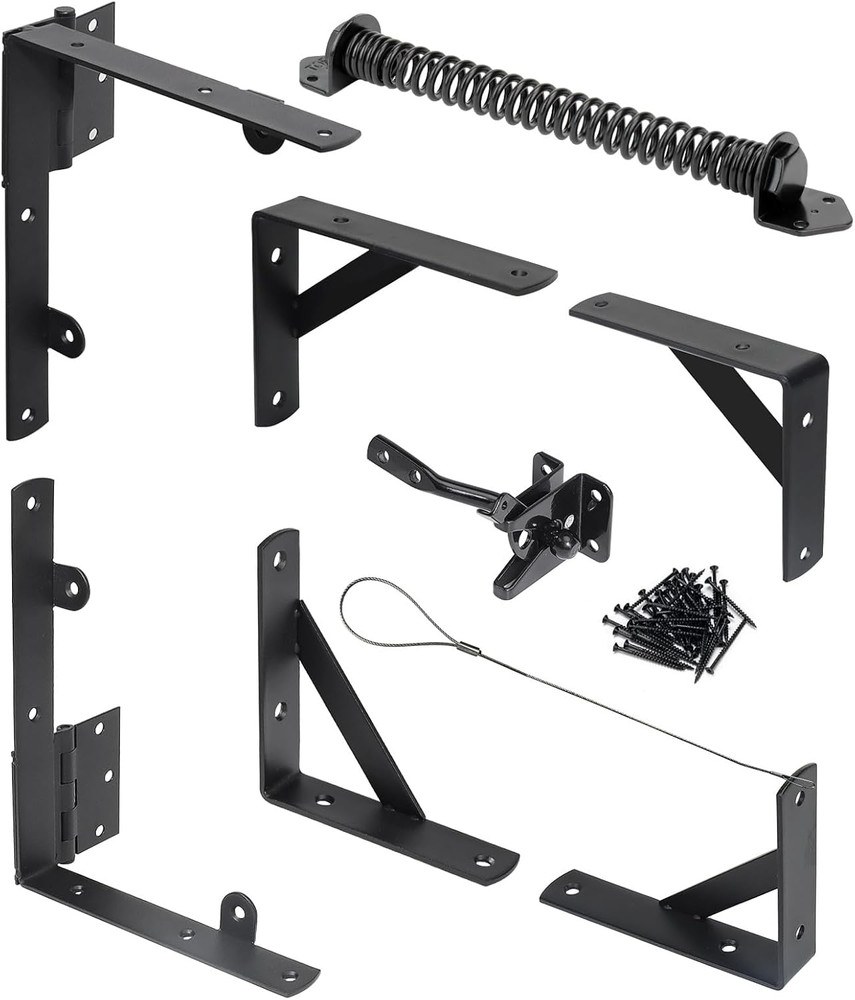 Fence Gate Kit Gate Hardware, 1 Set anti Sag Gate Kit Gate Frame Cornor Brackets