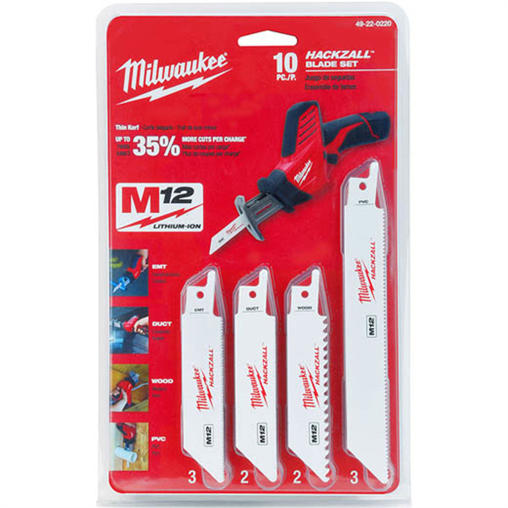 Milwaukee 49-22-0220 HACKZALL 10 Piece Blade Set