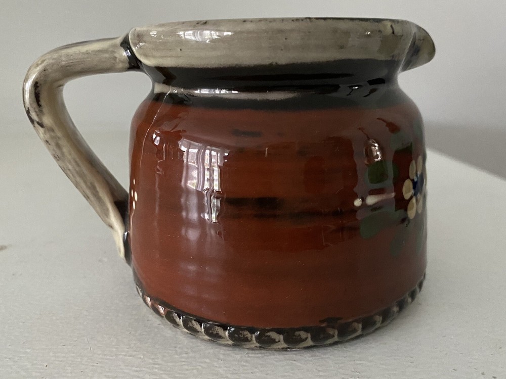 Studio Art Pottery Creamer/Small Pitcher, Signed, Some Embossing