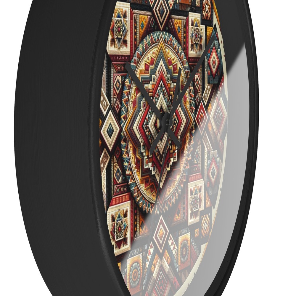 Home Decor Wall Clock Ethnic Patterns Vivid Textile Art Tapestry