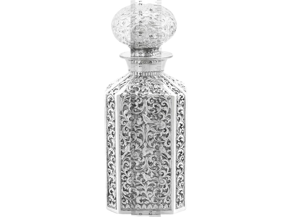 Antique Indian Silver Cologne Bottle Circa 1890