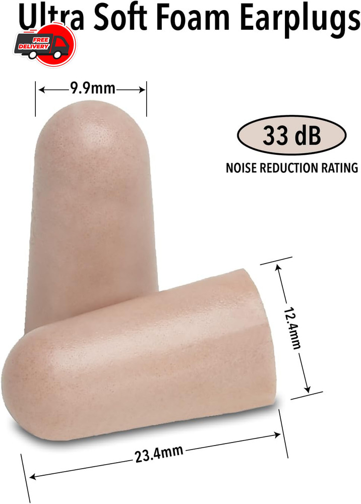 Mack's Ultra Soft Foam Earplugs, 10 Pair - 33dB Highest NRR, Comfortable Ear Plu