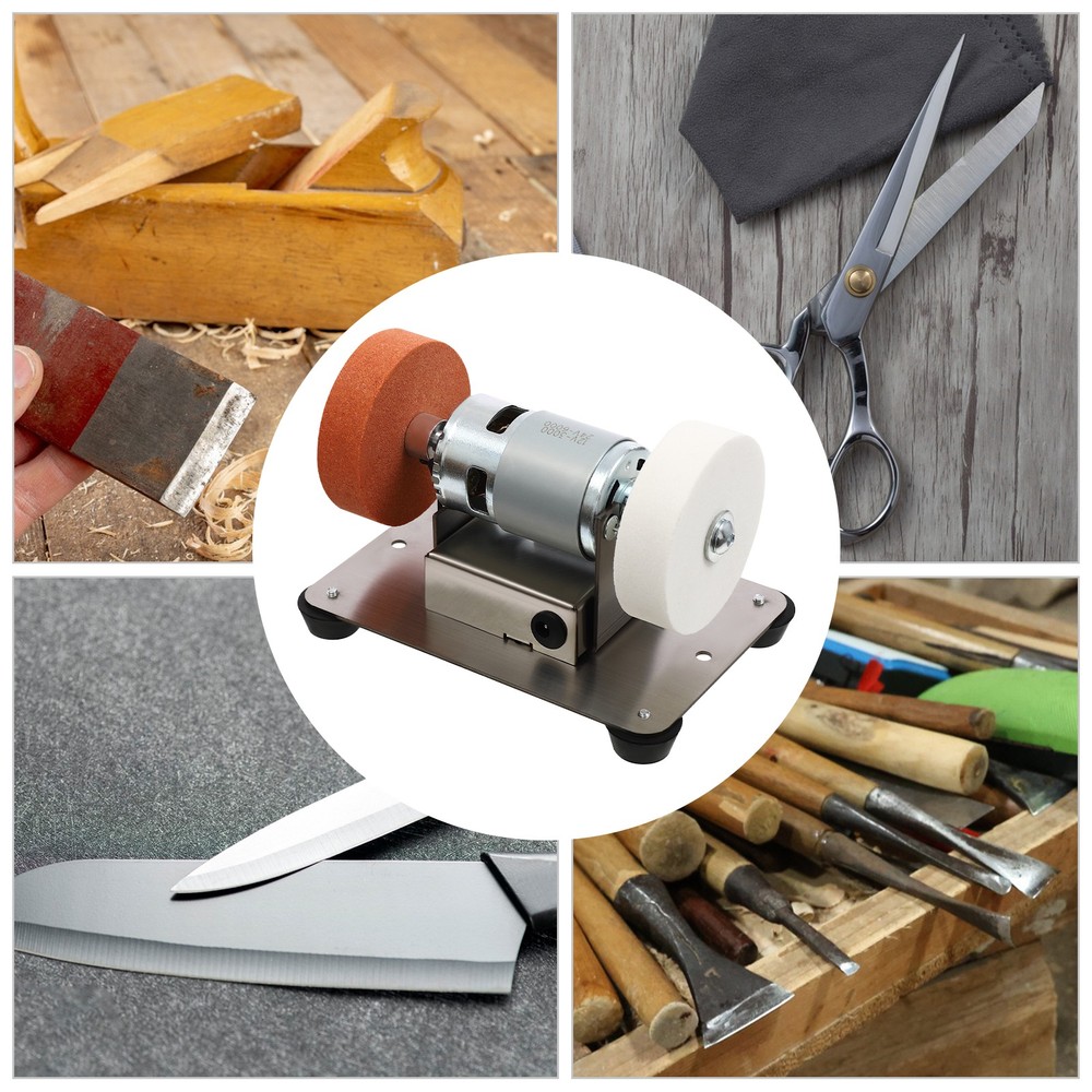 Adjustable Electric Benchtop Sander with Variable Speed Grinding Wheels