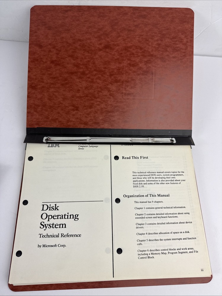 IBM DOS 2.10 Technical Reference Manual Binder Advanced Diagnostics Floppy Disks