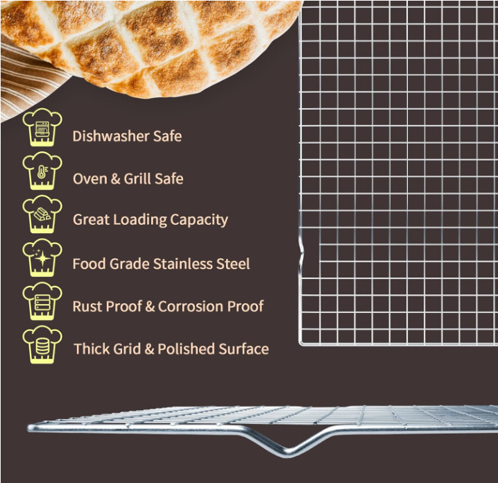 Cooling Rack for Baking 2 Pack 16X10 Inches Baking Rack Thick Wire Cookie Rack