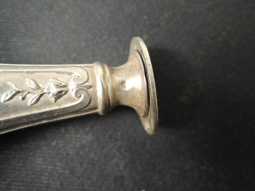 Antique 19th C. Solid Silver Rococo Wax Seal – Blank Matrix for Monogram