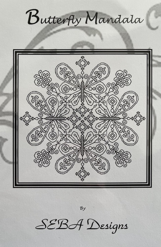 SEBA Designs BUTTERFLY MANDALA Blackwork Needlepoint Chart Pattern