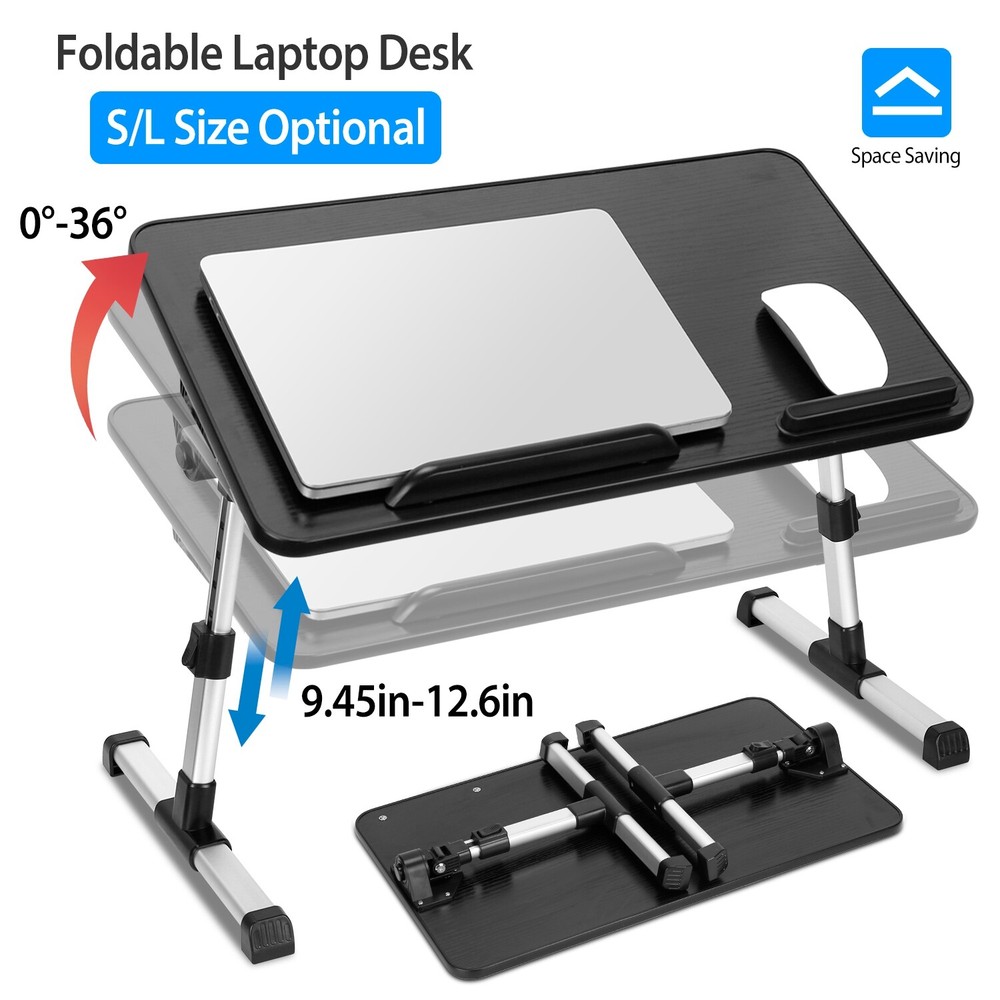 Folding Laptop Table Desk Breakfast Notebook Reading Sofa Bed Writing Tray Stand