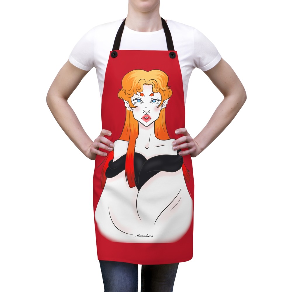 Anna | Dark Red | Apron (AOP)