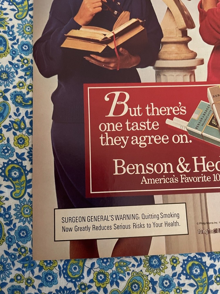 Benson & Hedges Cigarettes 1985 Print Ad Greek Philosophers