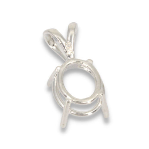 Oval Four Prong Pre-notched Pendant Mounting
