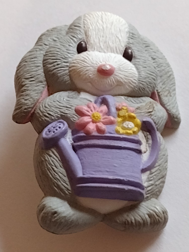 Hallmark Bunny Rabbit Watering Can Flowers Lapel Pin