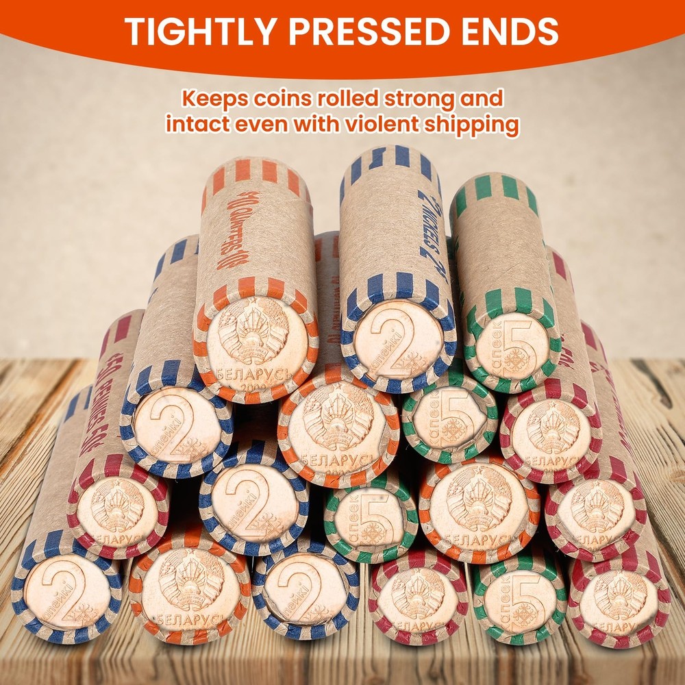 512 Pieces Assorted Coin Wrappers Rolls Preformed Coin Wrappers Coin Rollers ...