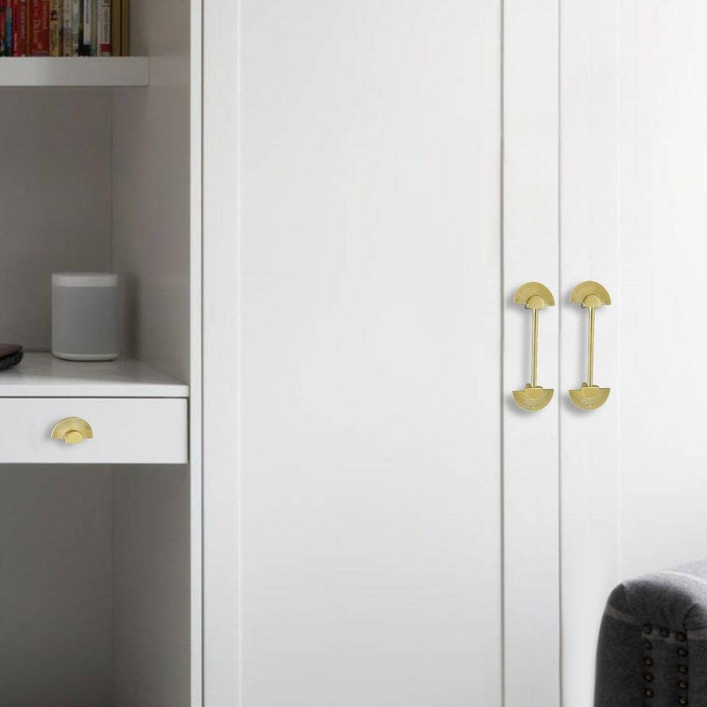 3.78" 5"Double Semicircle Brass Drawer Pull Cabinet Handle Dresser Wardrobe Pull