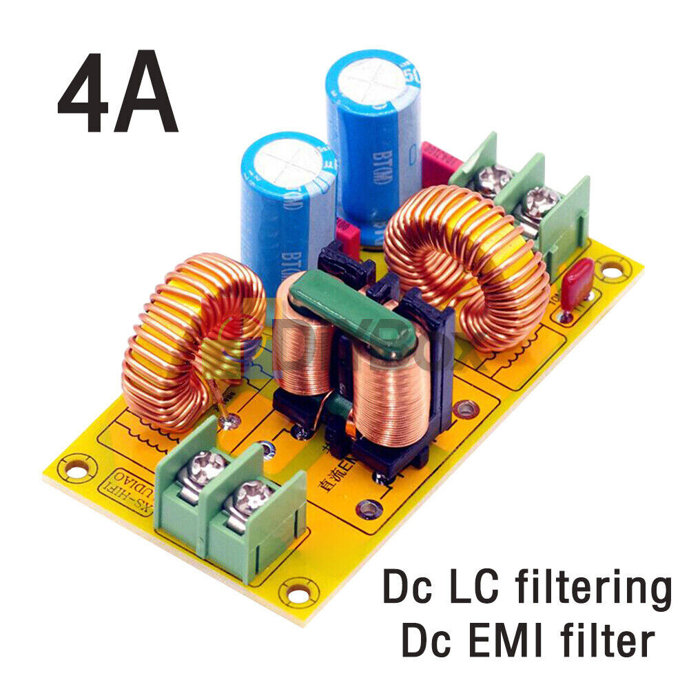 2A 4A 10A 20A DC 50V Power Filter EMI Module Audio High Frequency Filter Board