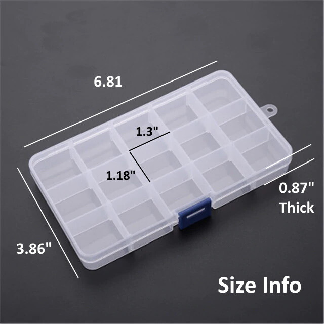 3-Pack Jewelry Box Clear Plastic Bead Storage Container Earrings Organizer Grids