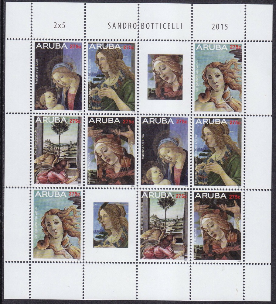 Arubu Issue 2015 (MS 807-811) Painter Botticelli