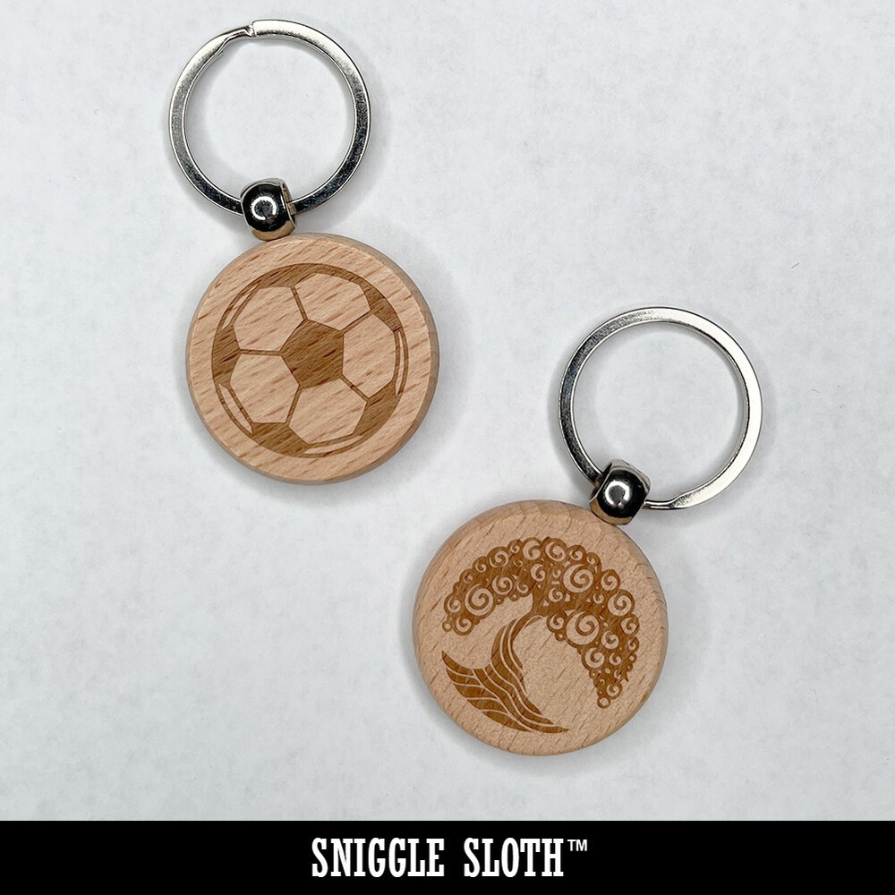 Rain Cloud Solid Engraved Wood Round Keychain Tag Charm