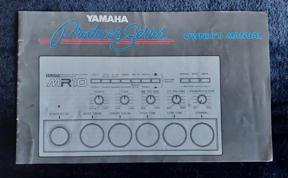Yamaha MR10 Drum Machine Owner's Manual