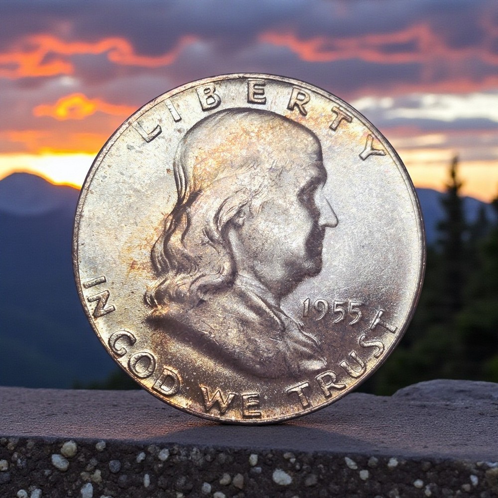 1955-P Franklin Half Dollar 90% Silver **TONED**