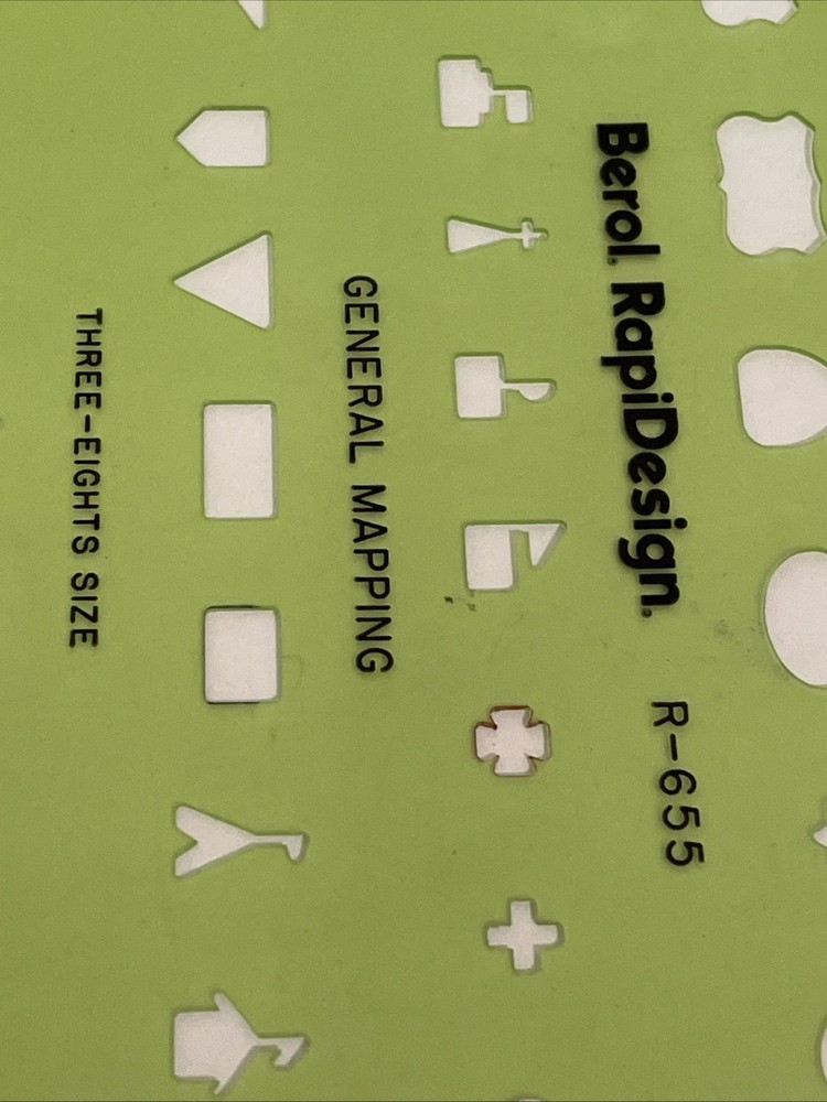 Berol Rapidesign Template - General Mapping Symbols - R-655