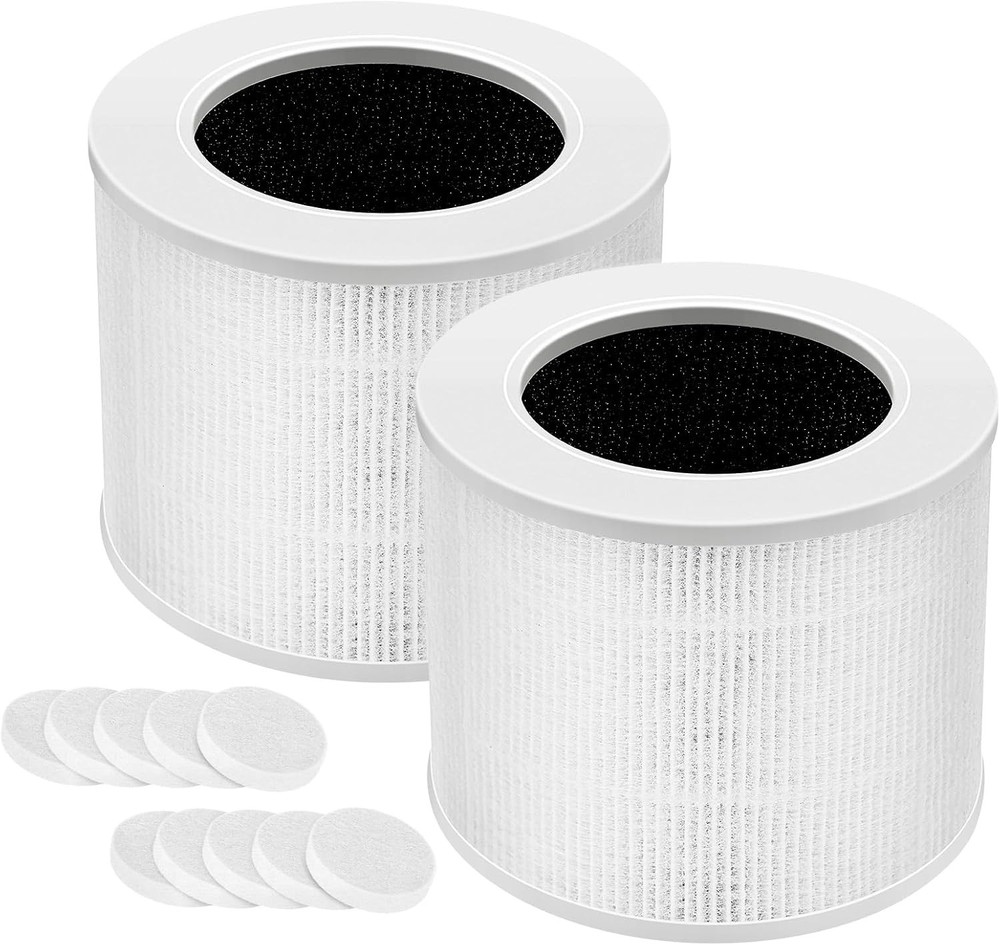 2 Pack HEPA Activated Carbon Filter Replacement for LEVOIT Core Mini Air Puri...