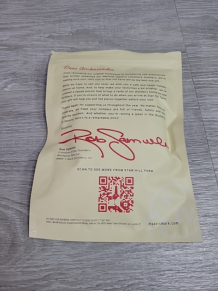 Maker's Mark Puzzle New Open Bag