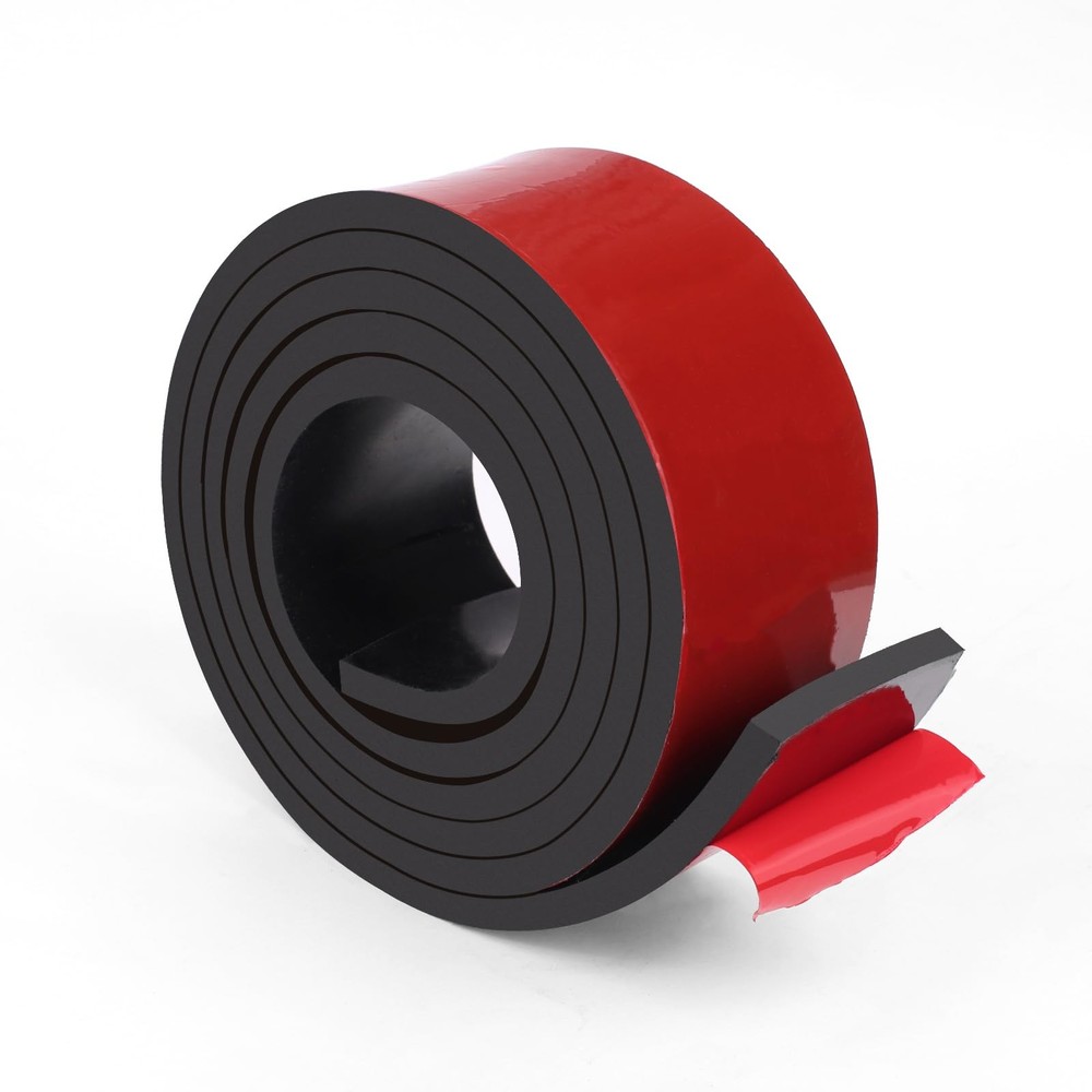 Adhesive Solid Rubber Strip 2 Wide x 1/4 Thick x 60 Inch Long Neoprene Roll