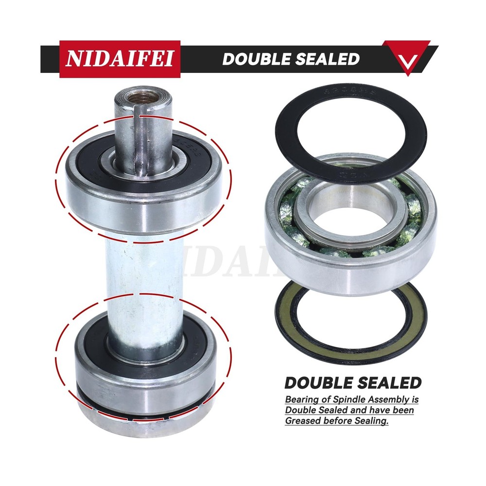 3 Pack Greased 037-2000-00 - Spindle Assembly with 033-4820-00 Pulley Replace...