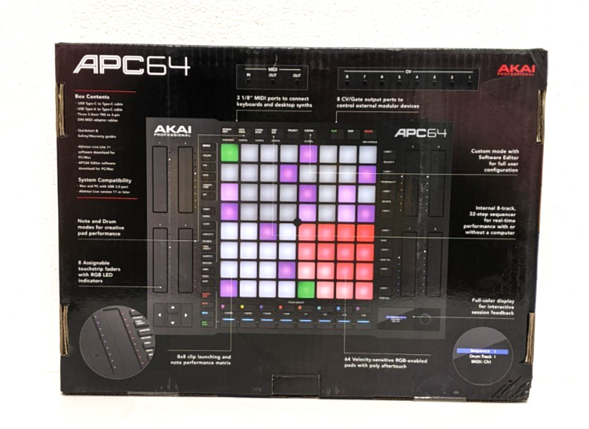 Akai Professional APC64 Ableton Live Controller – 64 RGB Pads, CV/Gate, Sequence