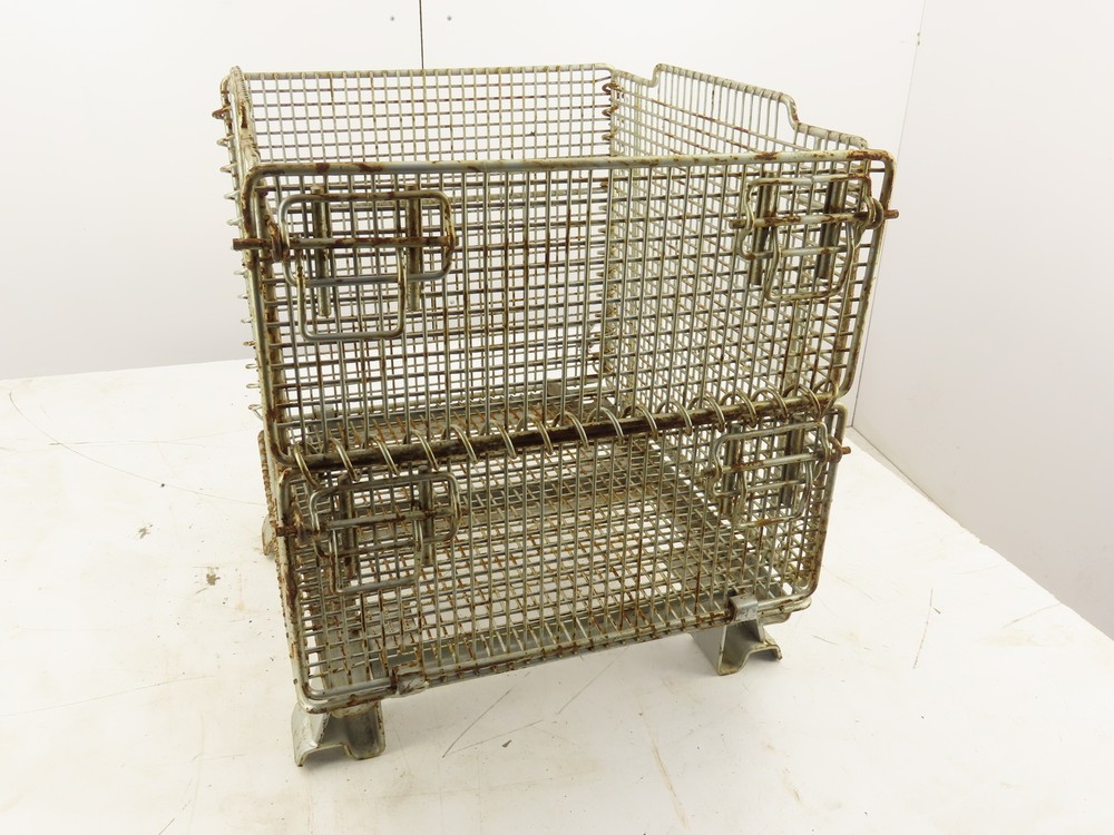 Miniature Collapsible Folding Stackable Industrial Wire Baskets 18"x20"x16"