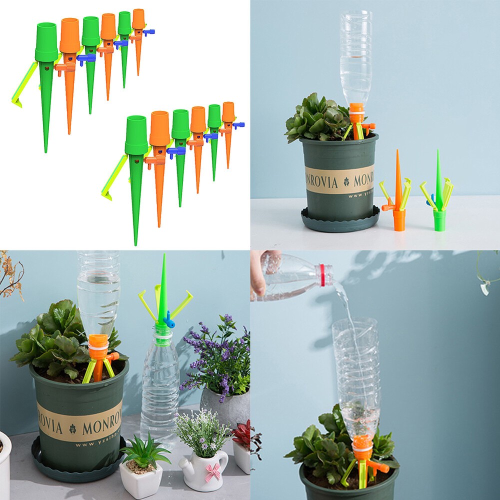 US 24 Pc Adjustable Automatic Plant Self Watering Spikes Control Valve Switch