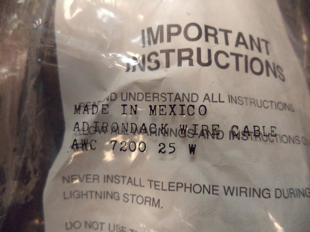 ADIRONDAK WIRE CABLE AWC 7200 25W