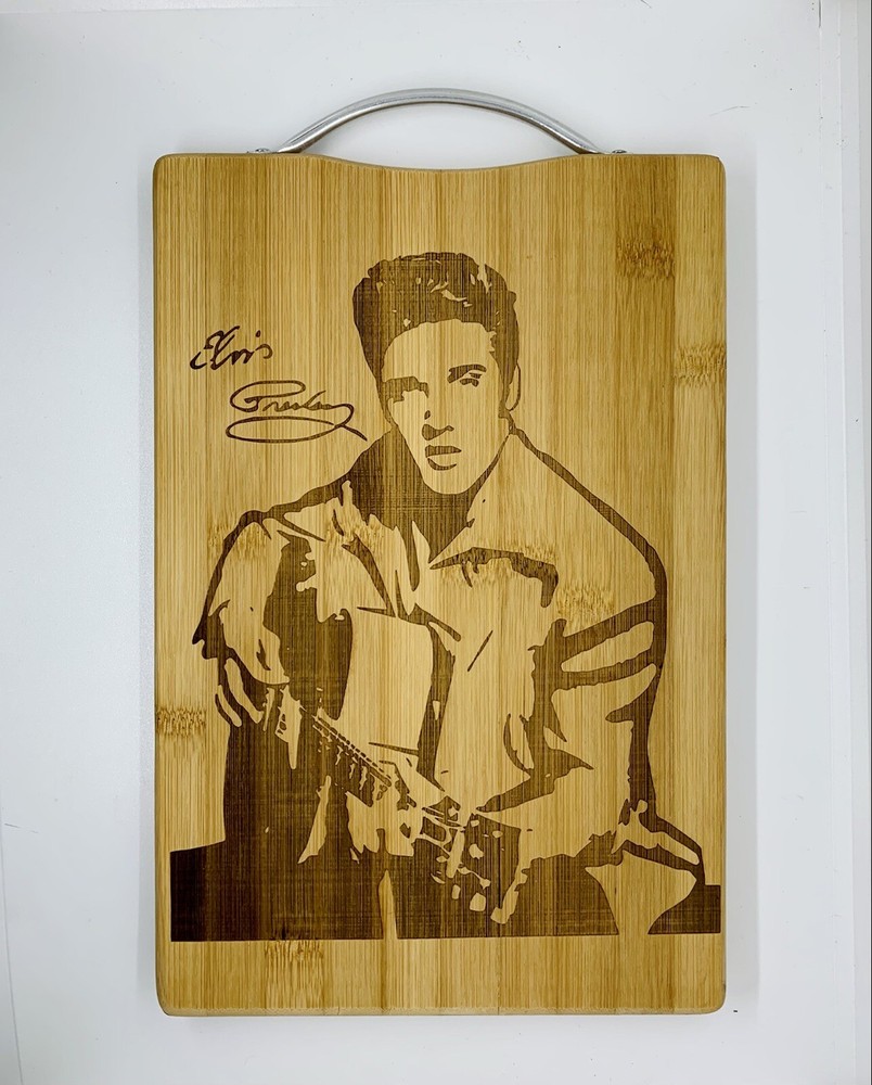 Elvis presley laser engraved bamboo high quality cuttingboard