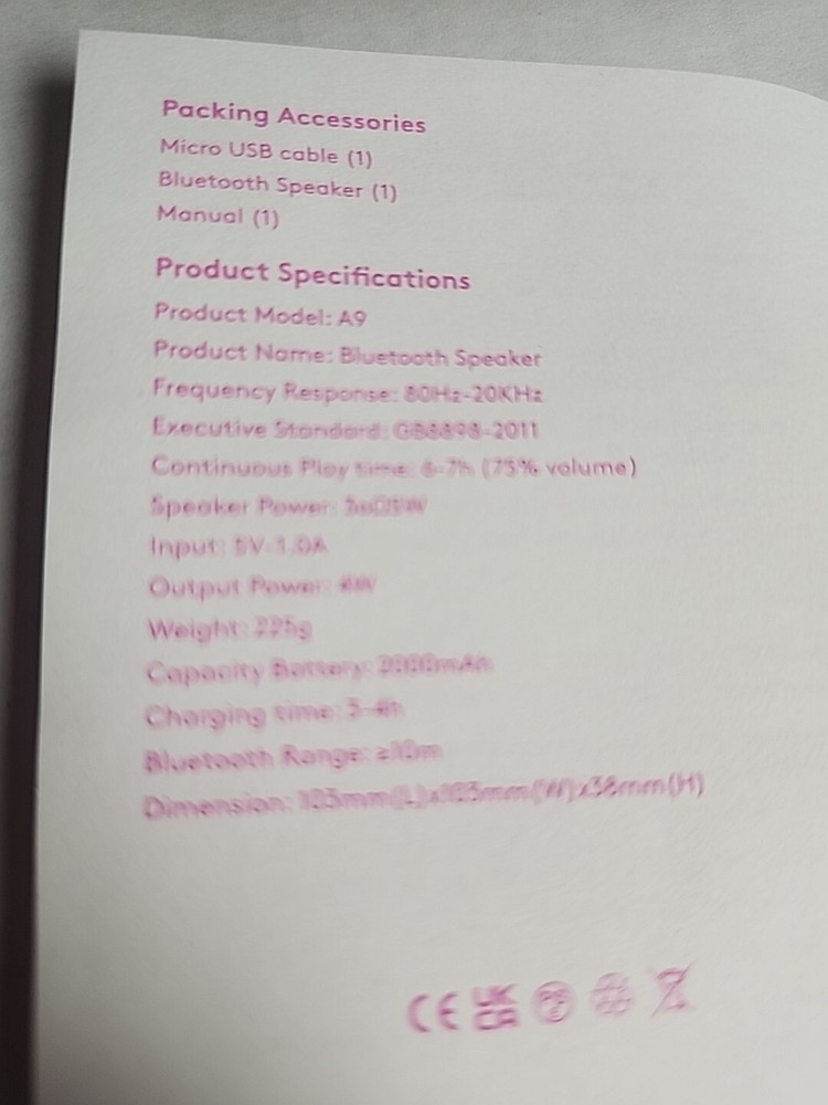 Drunk Elephant Glisten Up Speaker Model A9 - 1.0 A